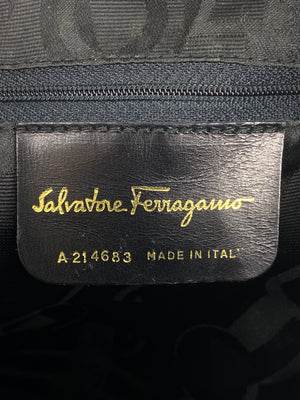 SALVATORE FERRAGAMO - VARA BLACK LEATHER CROSS BODY BAG