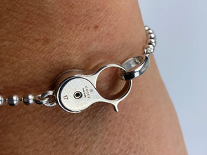 GUCCI - BALL CHAIN GG CLASP BRACELET STERLING SILVER 925