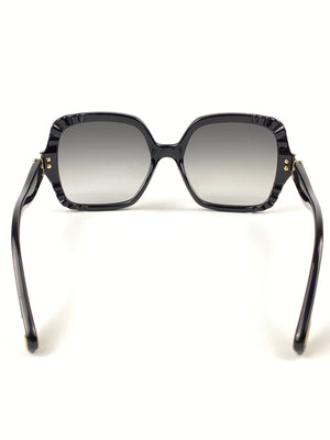 CHLOE - VERA BLACK SCALLOPED SQUARE FRAME SUNGLASSES - NEW