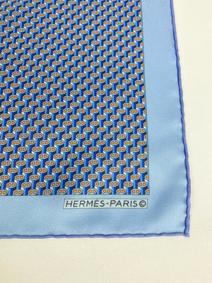 HERMÉS - LIGHT BLUE SILK POCKET SQUARE