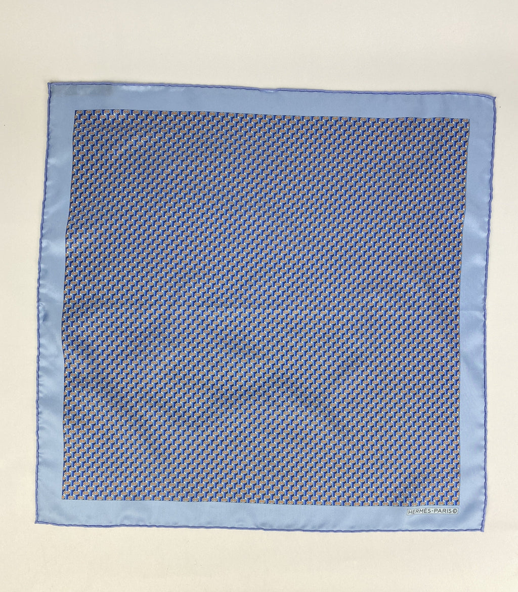 HERMÉS - LIGHT BLUE SILK POCKET SQUARE