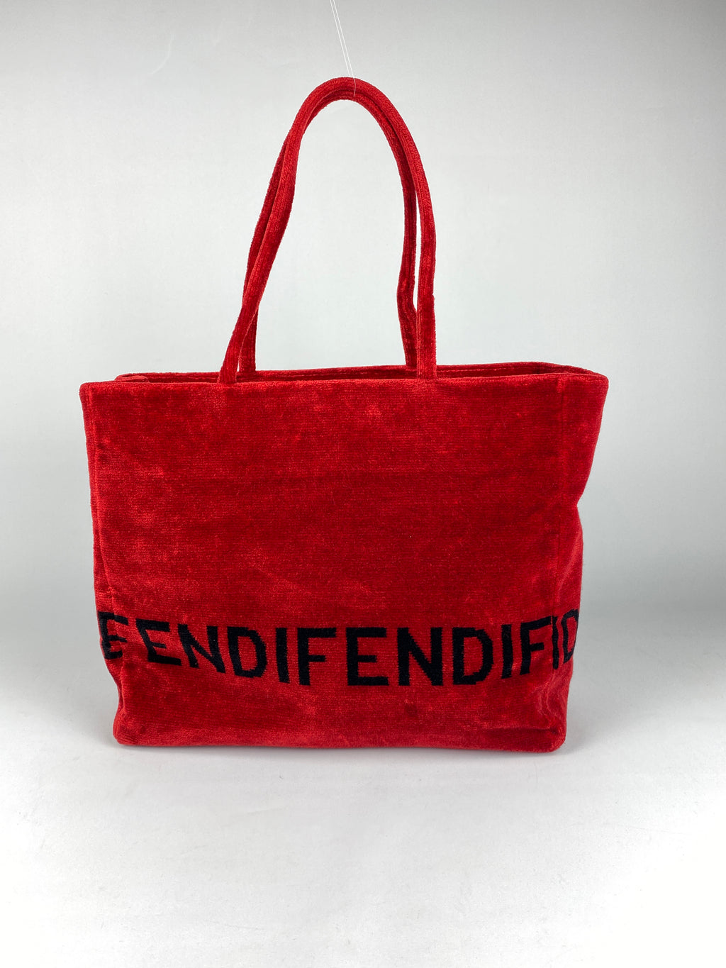 FENDI - RED VELOUR TOTE BAG - MADE IN ITALY VINTAGE