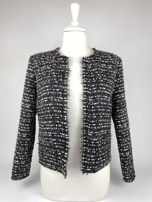 IRO - MAMASPE TWEED JACKET IN BLACK - SZ 42 (FIT AU 12)