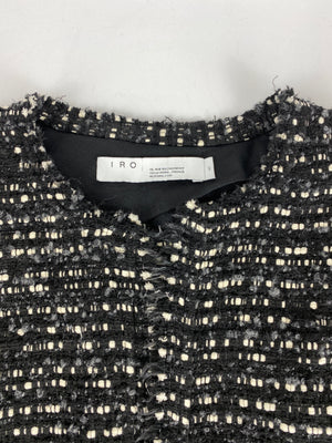 IRO - MAMASPE TWEED JACKET IN BLACK - SZ 42 (FIT AU 12)