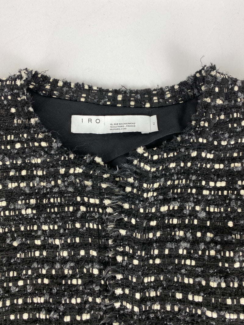 IRO - MAMASPE TWEED JACKET IN BLACK - SZ 42 (FIT AU 12)