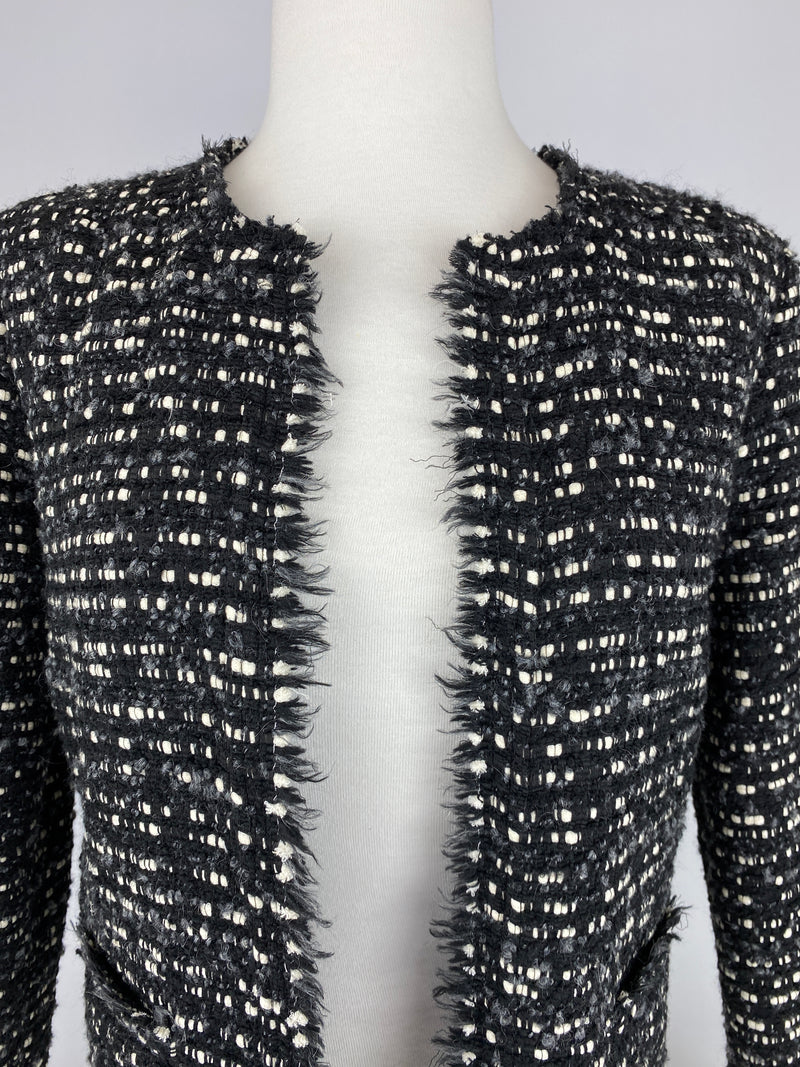 IRO - MAMASPE TWEED JACKET IN BLACK - SZ 42 (FIT AU 12)
