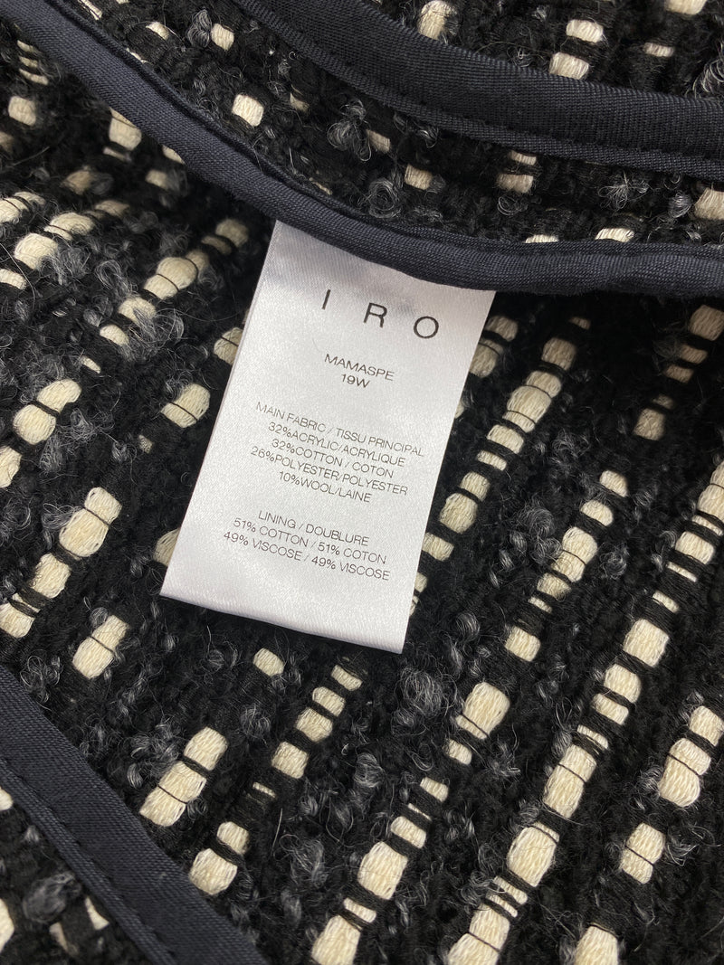 IRO - MAMASPE TWEED JACKET IN BLACK - SZ 42 (FIT AU 12)