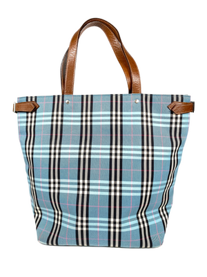 BURBERRY - BLUE NOVACHECK TOTE BAG - BLUE LABEL