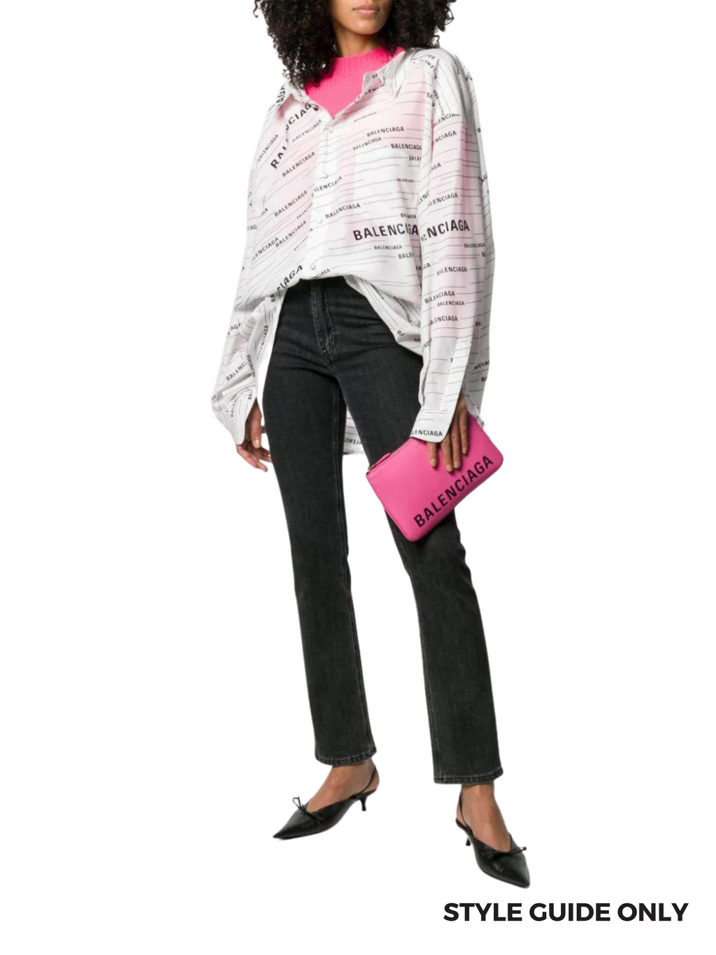 BALENCIAGA - VILLE LEATHER POUCH PINK SZ MED - NEW