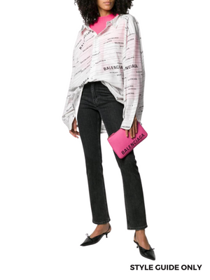 BALENCIAGA - VILLE LEATHER POUCH PINK SZ MED - NEW
