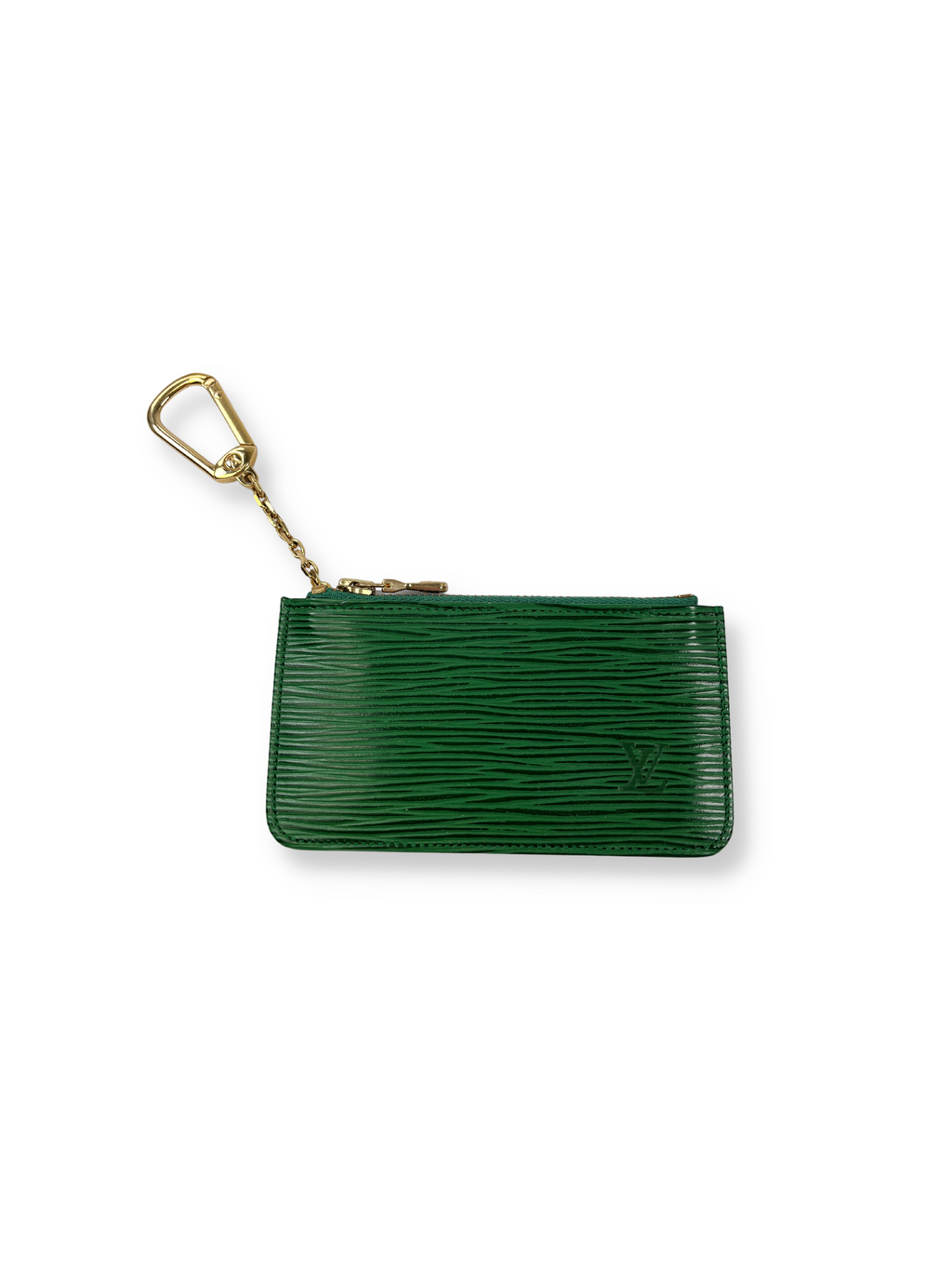 LOUIS VUITTON - GREEN EPI LEATHER POCHETTE CLES - RARE