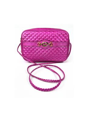 GUCCI - FUCHSIA TRAPUNTATA CROSSBODY BAG