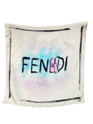 FENDI - 100% SILK BAGUETTE LOGO SCARF 65CM