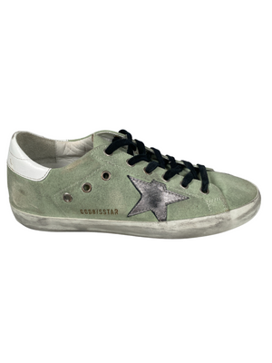 GOLDEN GOOSE - SUPERSTAR SNEAKER GREEN CANVAS SILVER STAR - SZ 39 - NEW