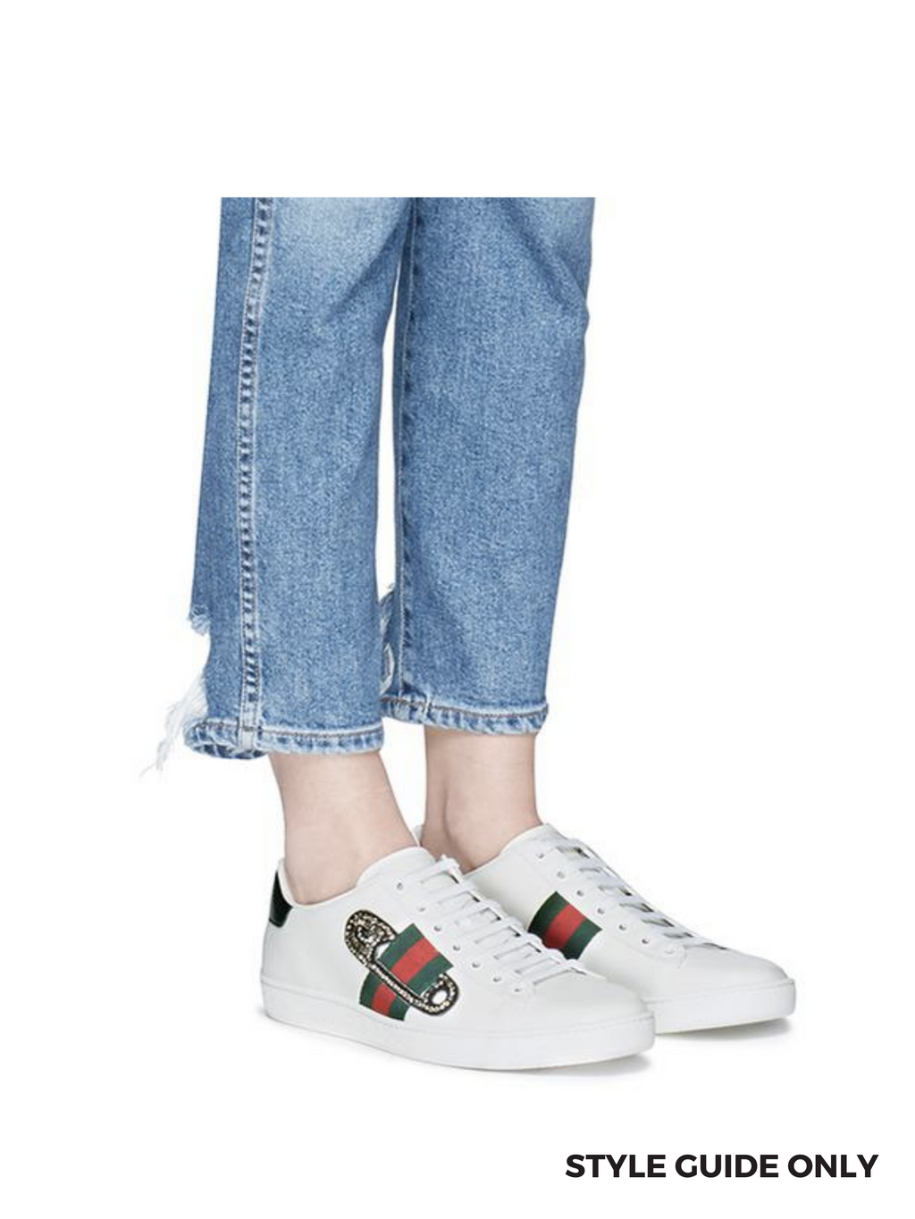GUCCI - ACE SAFETY PIN SNEAKER - Sz 38.5 *fits large
