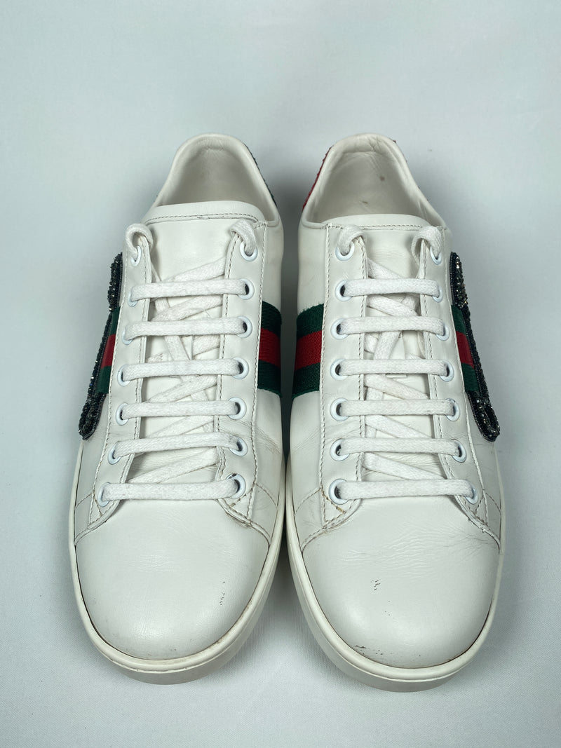 GUCCI - ACE SAFETY PIN SNEAKER - Sz 38.5 *fits large