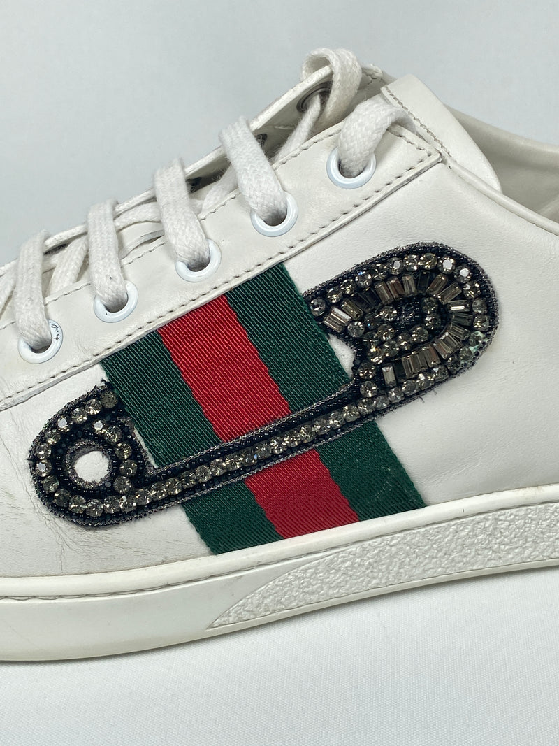 GUCCI - ACE SAFETY PIN SNEAKER - Sz 38.5 *fits large