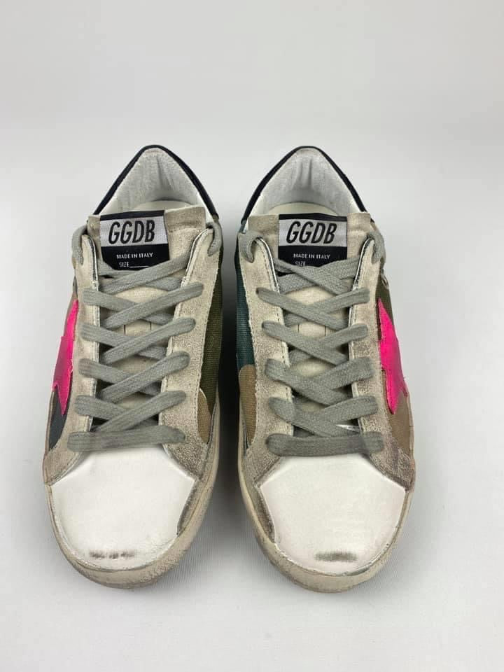 GGDB - CAMO & FUCHSIA SUPERSTARS - SZ 36 - NEW IN BOX