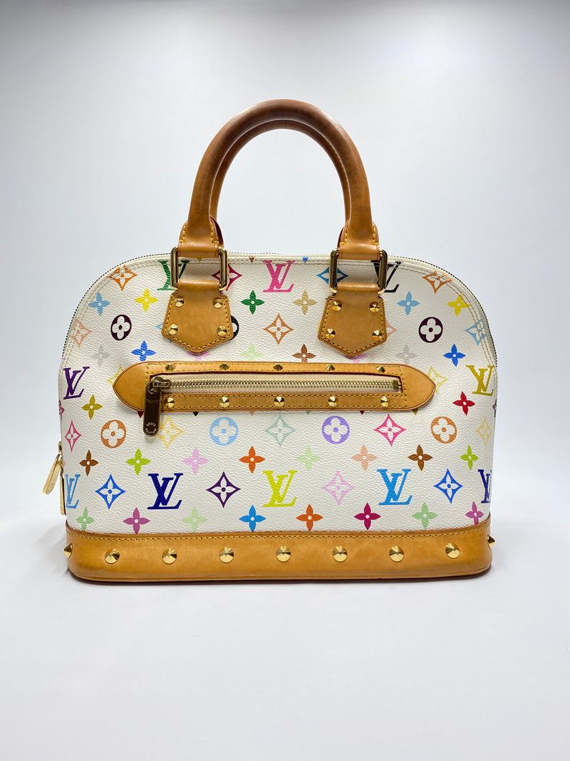 LOUIS VUITTON ALMA PM BAG IN WHTE MULTICOLORE MONOGRAM CANVAS