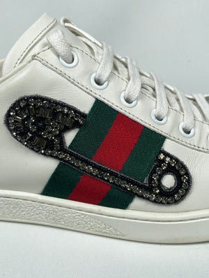GUCCI - ACE SAFETY PIN SNEAKER - Sz 38.5 *fits large