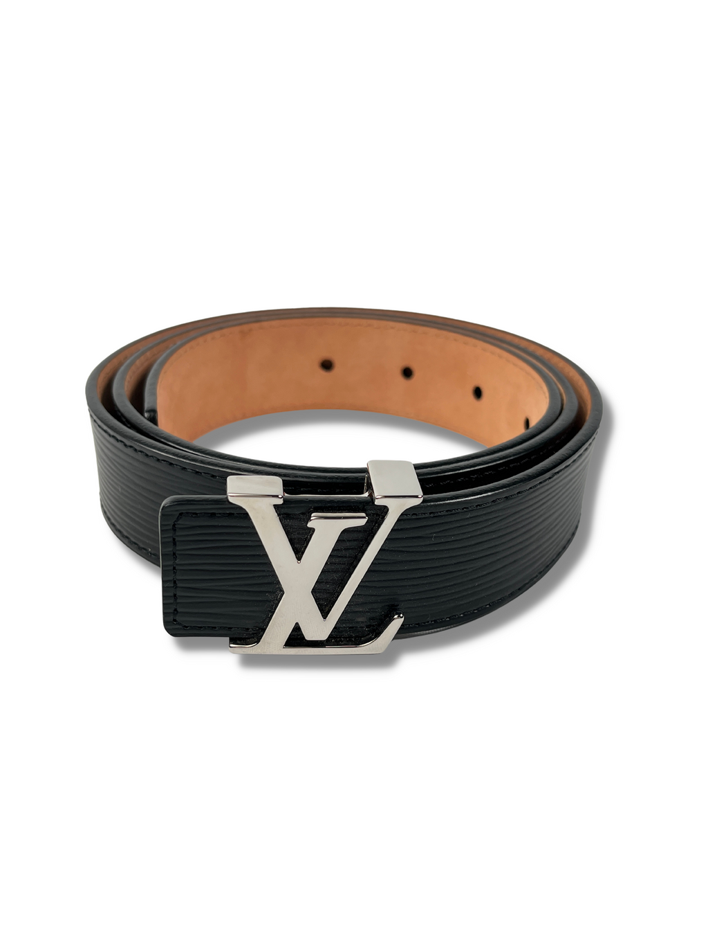 LOUIS VUITTON - INITIALES 30 MM BELT IN BLACK EPI LEATHER